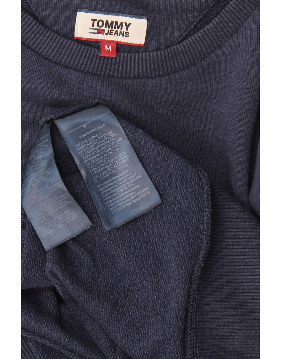 Tommy Hilfiger Dame Grafisk Sweatshirt Jumper UK 14 Medium Navy Blue