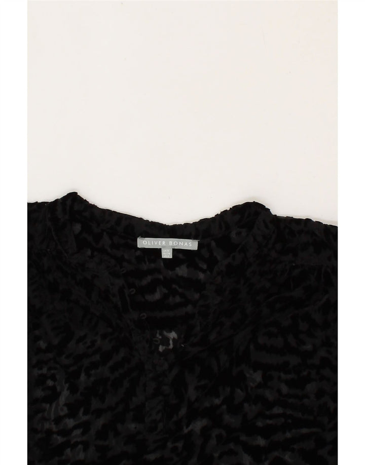 OLIVER BONAS Womens See Through 3/4 Sleeve Blouse Top UK 8 Small Black Vintage Oliver Bonas and Second-Hand Oliver Bonas from Messina Hembry 