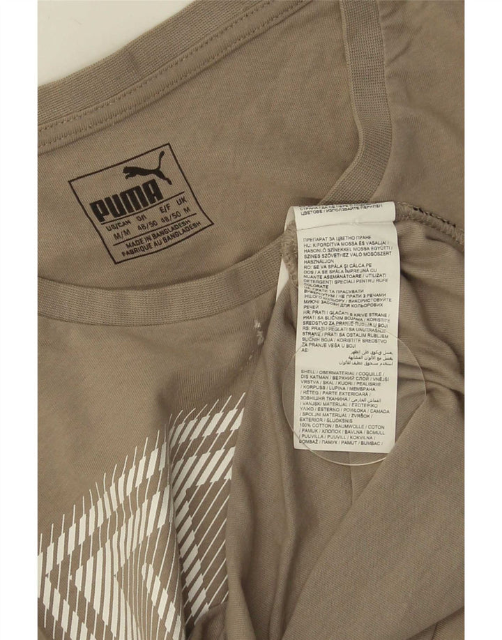 Puma Herre grafisk T-shirt Top Medium Beige Bomuld