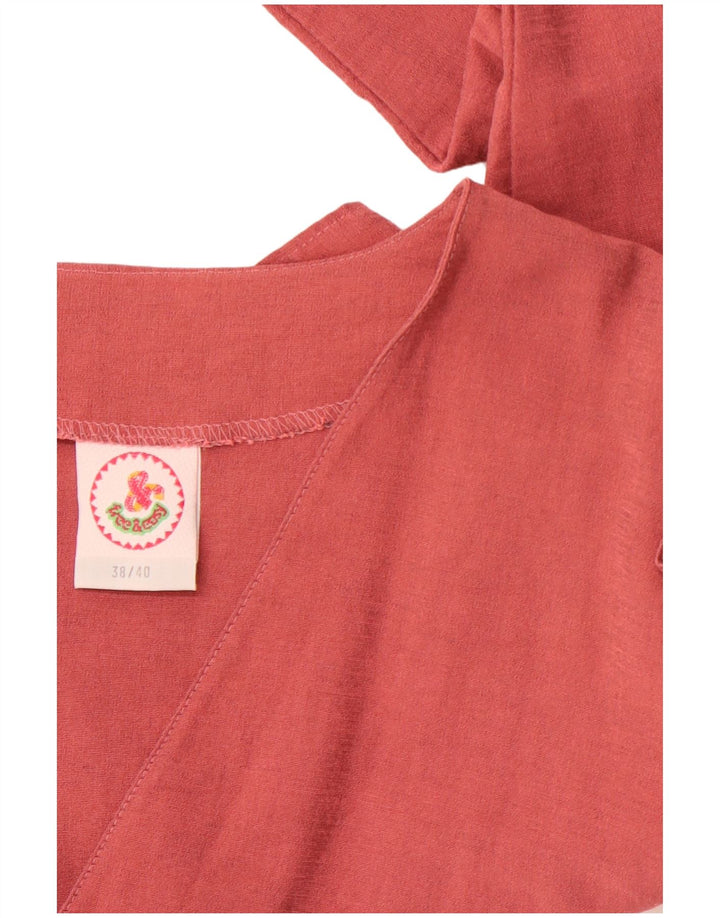 VINTAGE Crop Top til kvinder EU 38/40 Medium Pink Viscose