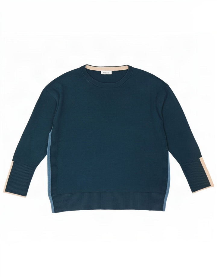 White Stuff Dame Jumper Sweater UK 14 Large Blue Colourblock