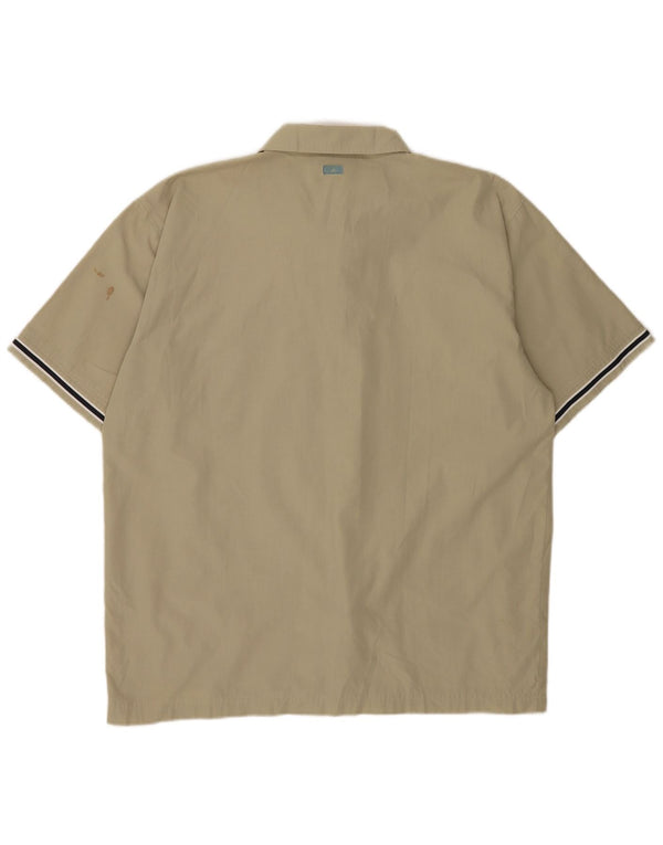 Adidas Kortærmet Herreskjorte UK 44/46 Stor Khaki Polyester