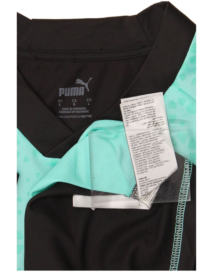 Puma Herre T-Shirt Top Stor turkis geometrisk polyester