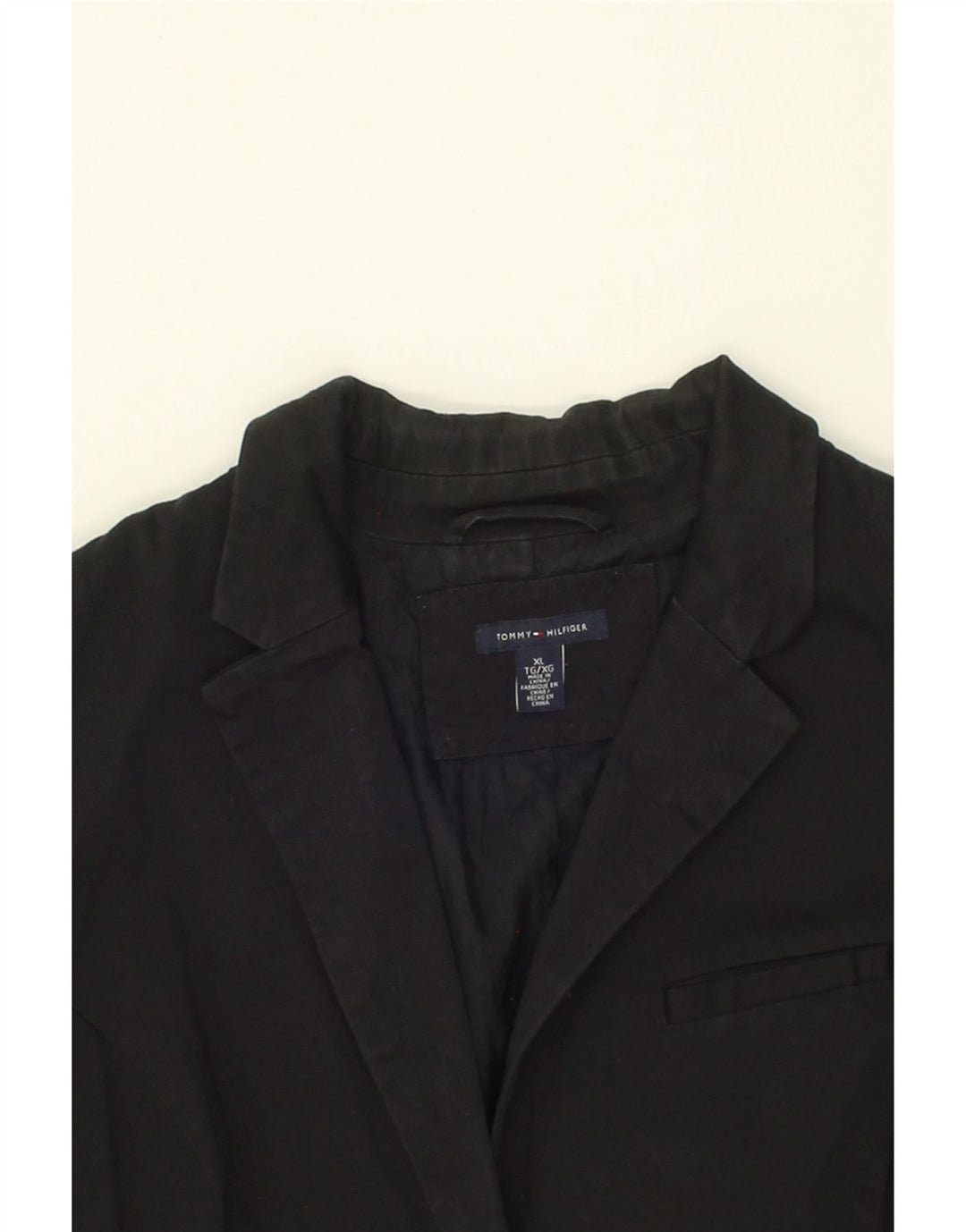 TOMMY HILFIGER Womens 2 Button Blazer Jacket UK 18 XL Black Cotton Vintage Tommy Hilfiger and Second-Hand Tommy Hilfiger from Messina Hembry 