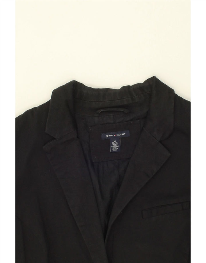 TOMMY HILFIGER Womens 2 Button Blazer Jacket UK 18 XL Black Cotton Vintage Tommy Hilfiger and Second-Hand Tommy Hilfiger from Messina Hembry 