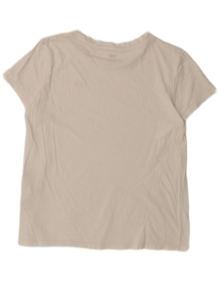 Levi's Dame T-Shirt Top UK 16 Large4 Hvid Bomuld