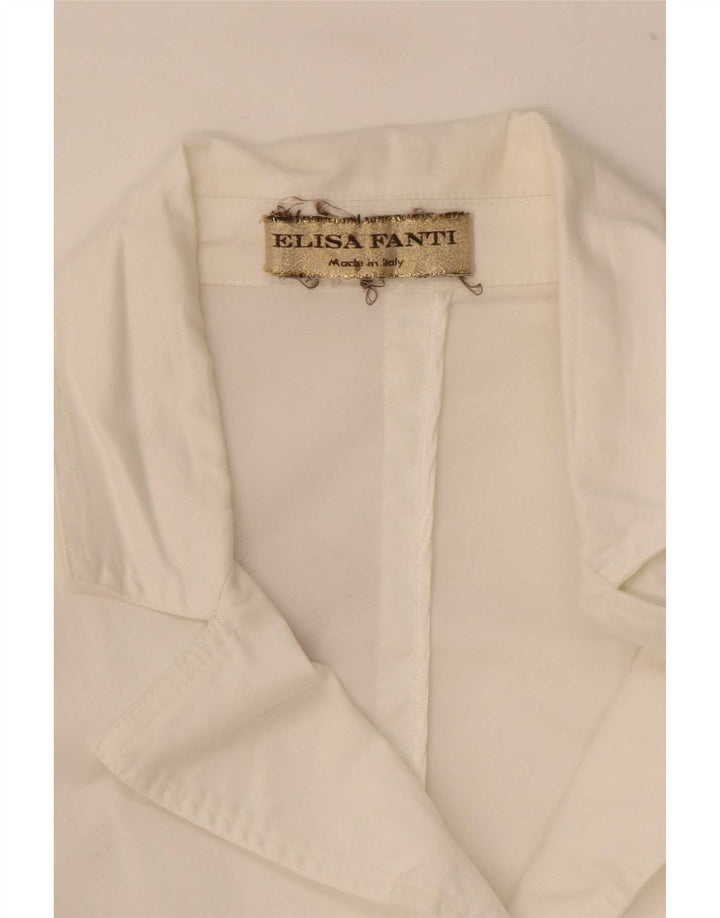 Elisa Fanti Dame 3 Button Blazer Jacket IT 48 XL Hvid Colourblock