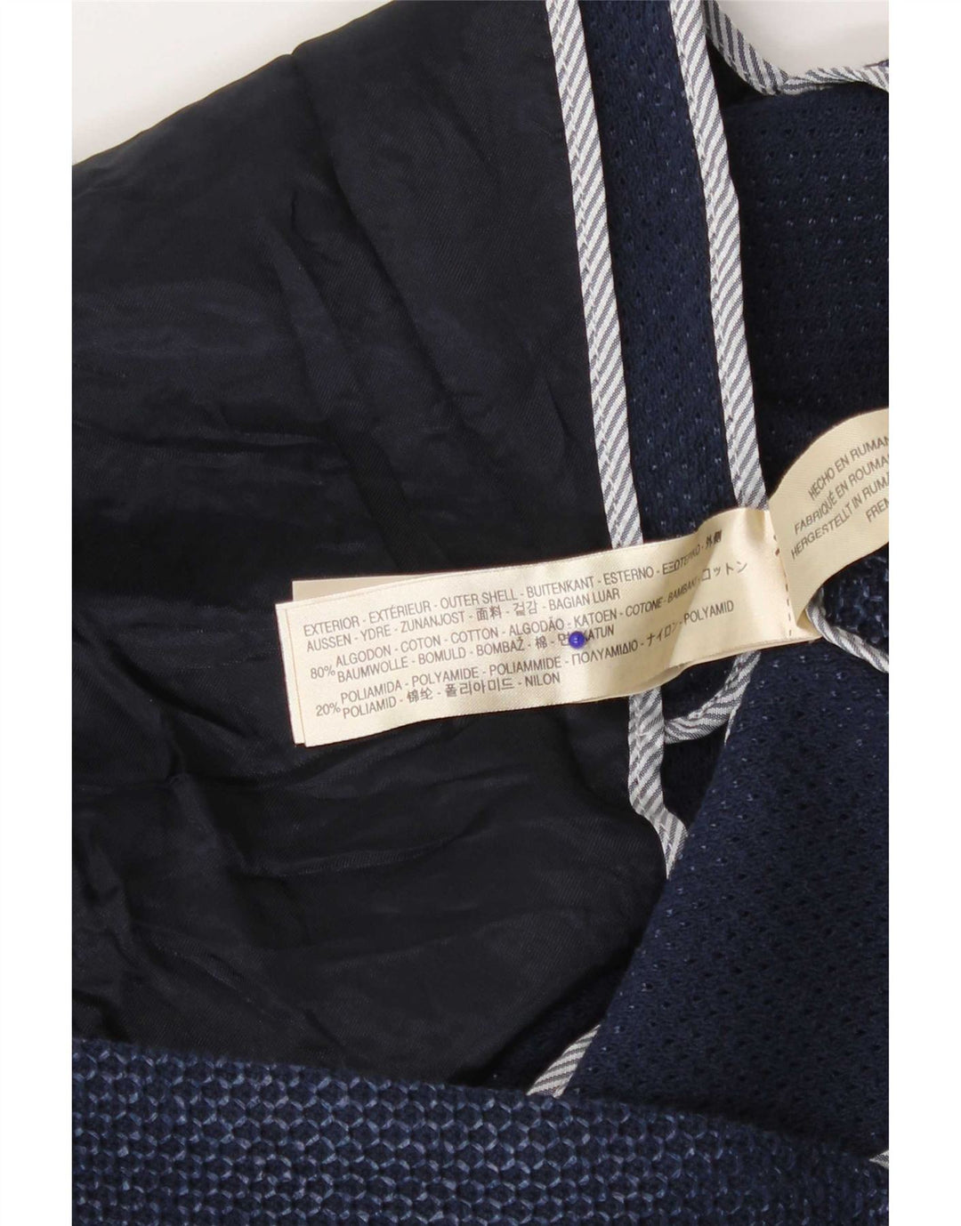 Massimo Dutti Dame 1 Knap Blazer Jakke EU 36 XS Marineblå Bomuld