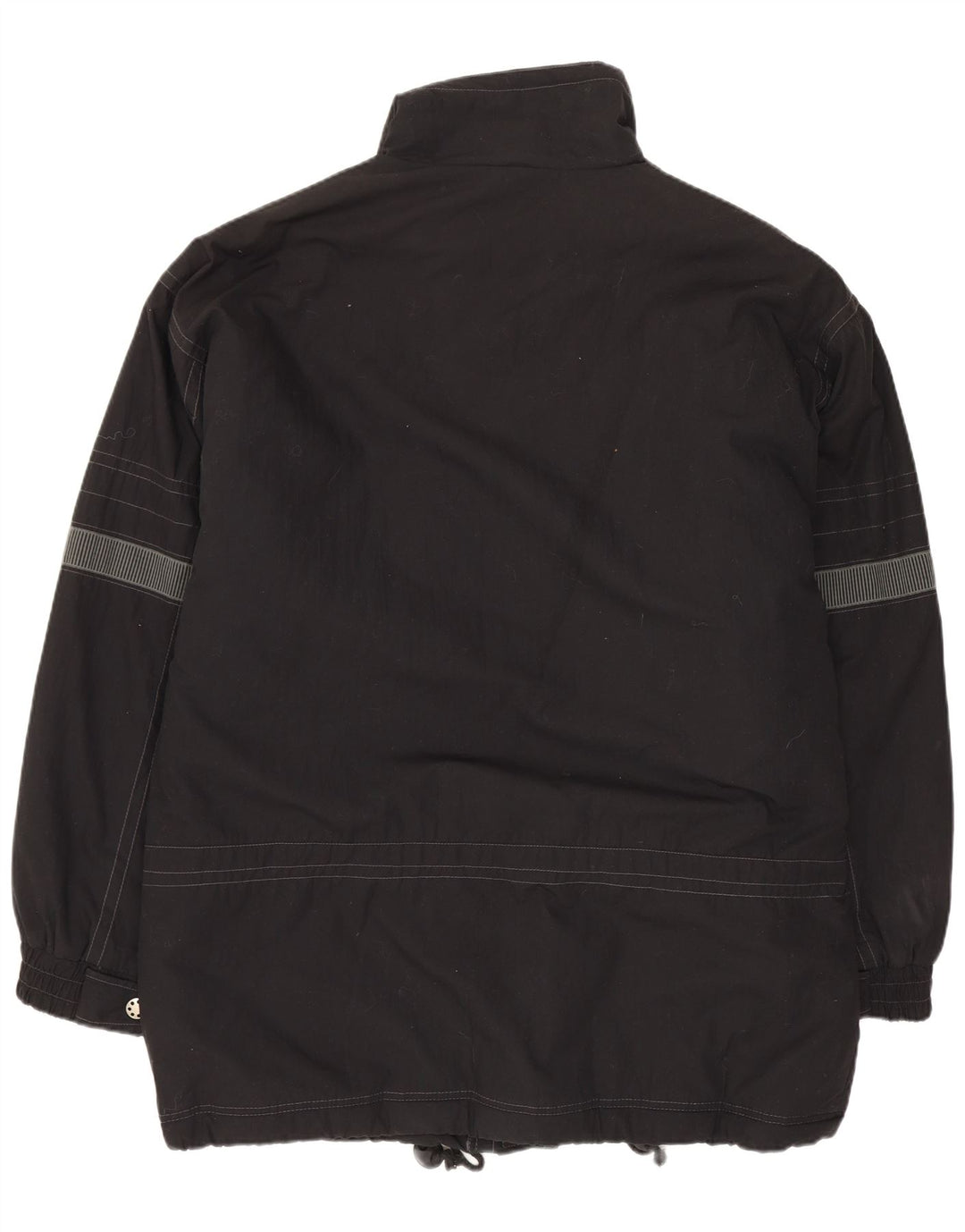 VINTAGE Herre Windbreaker Jacket UK 42 XL Sort Polyester