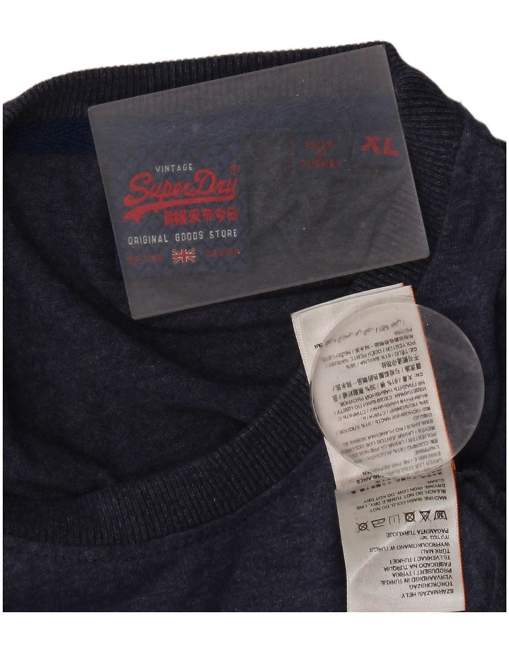 Superdry grafisk T-shirt top til mænd XL marineblå bomuld