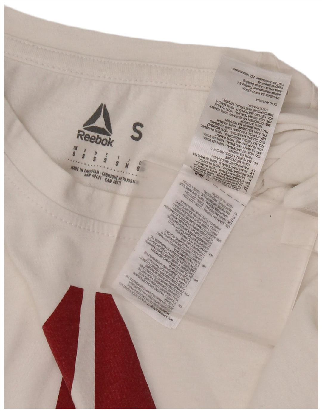 REEBOK Herre grafisk T-shirt Top Lille hvid bomuld