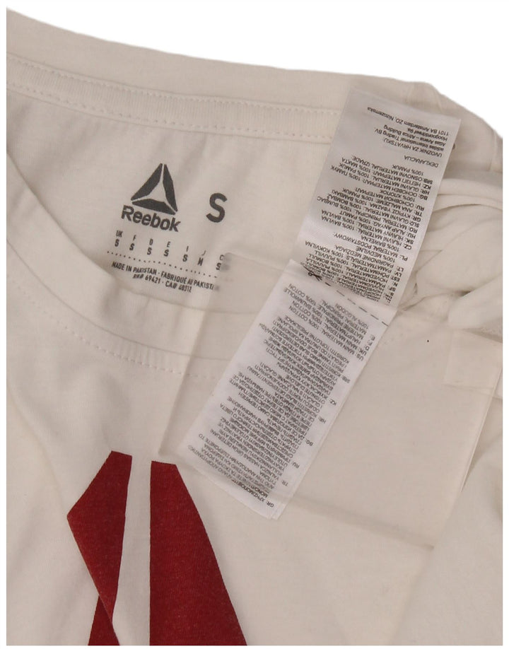 REEBOK Herre grafisk T-shirt Top Lille hvid bomuld