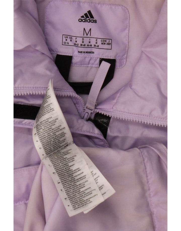 Adidas grafisk polstret jakke til kvinder UK 12/14 medium lilla polyester