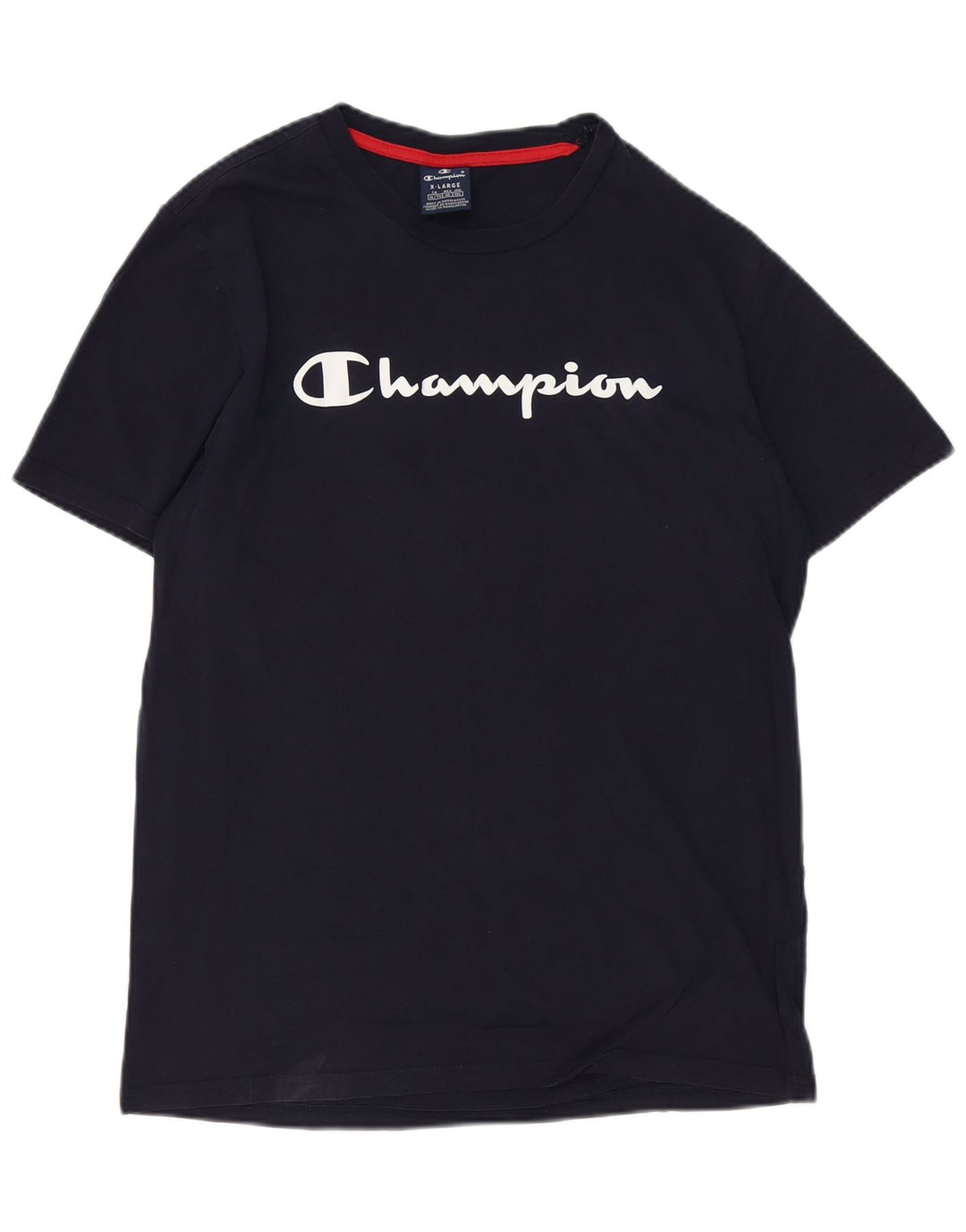 CHAMPION Herre grafisk T-shirt top XL marineblå bomuld