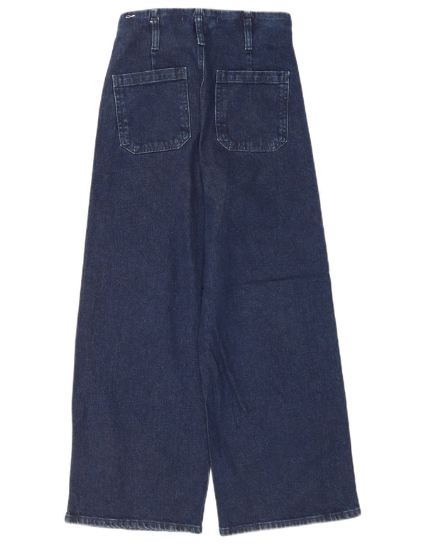 Zara Dame Jeans med brede ben EU 34 2XS W24 L26 Marineblå bomuld