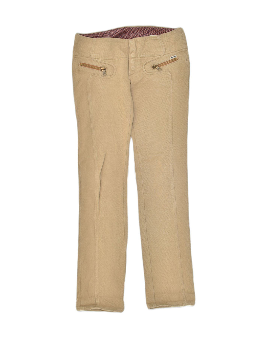 GAS Womens Straight Casual Trousers W34 L34 Beige Cotton | Vintage Gas | Thrift | Second-Hand Gas | Used Clothing | Messina Hembry 