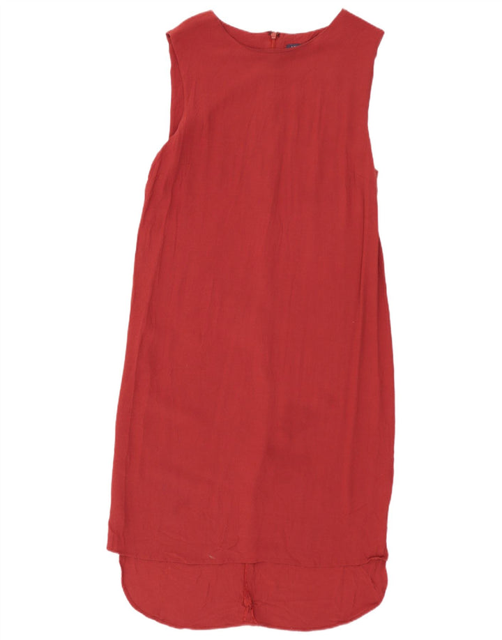 Marks & Spencer Dame Ærmeløs Shift Dress UK 10 Small Red Viscose
