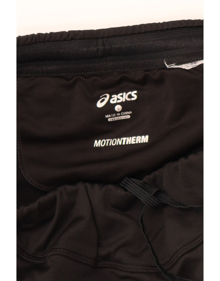 ASICS Womens Tracksuit Trousers Large  Black Striped Vintage Asics and Second-Hand Asics from Messina Hembry 