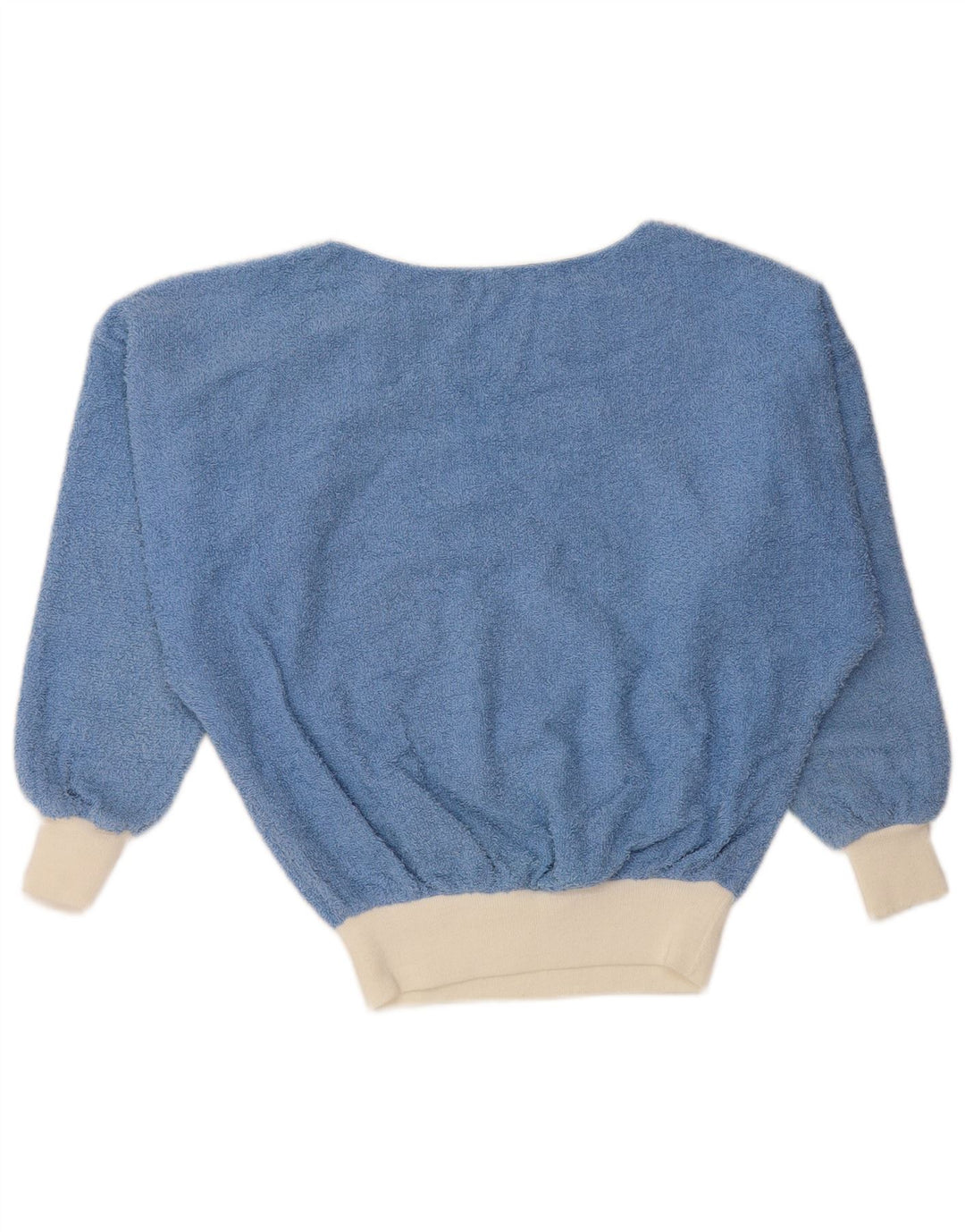 VINTAGE Dame Boat Neck Jumper Sweater UK 16 Large Blue Colourblock