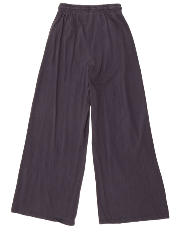 Zara Womens Tracksuit Bukser med brede ben UK 10 Small Navy Blue Bomuld