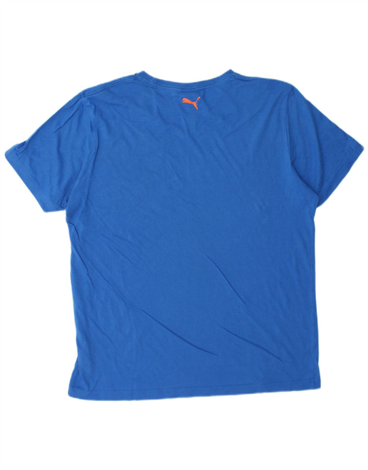 PUMA Grafisk T-shirt top til mænd, stor blå bomuld