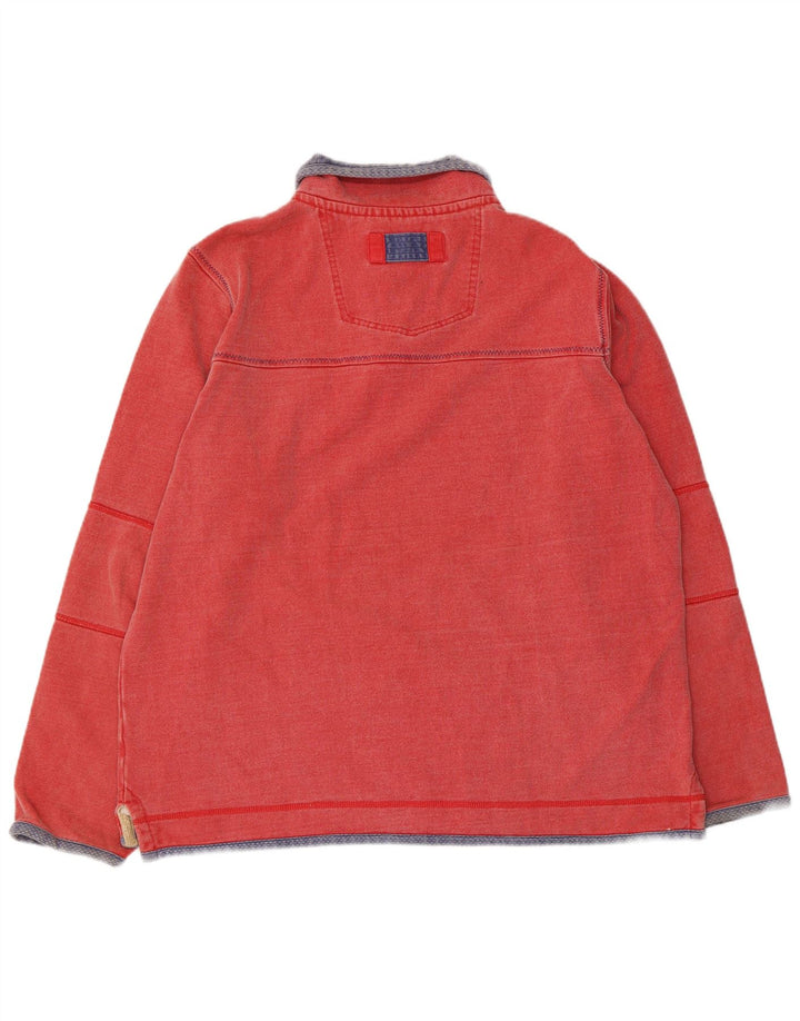 Fat Face Herre Zip Neck Sweatshirt Jumper Large Rød Bomuld