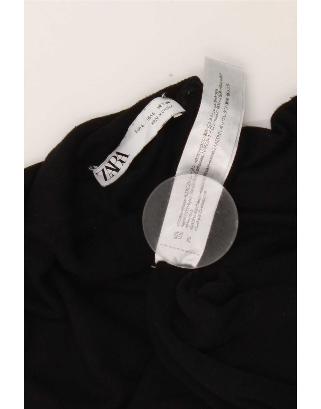 Zara Dame Turtle Neck Jumper Sweater UK 14 Large Black Viscose