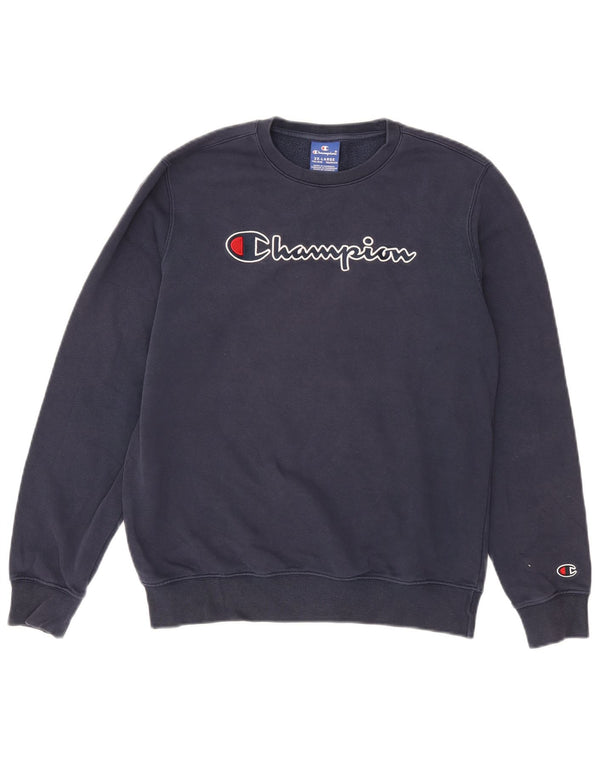 Champion drenge grafisk sweatshirt jumper 15-16 år 2XL marineblå bomuld
