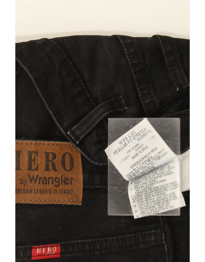 WRANGLER Hero Hero Regular Fit Straight Jeans W33 L30 Sort Bomuld