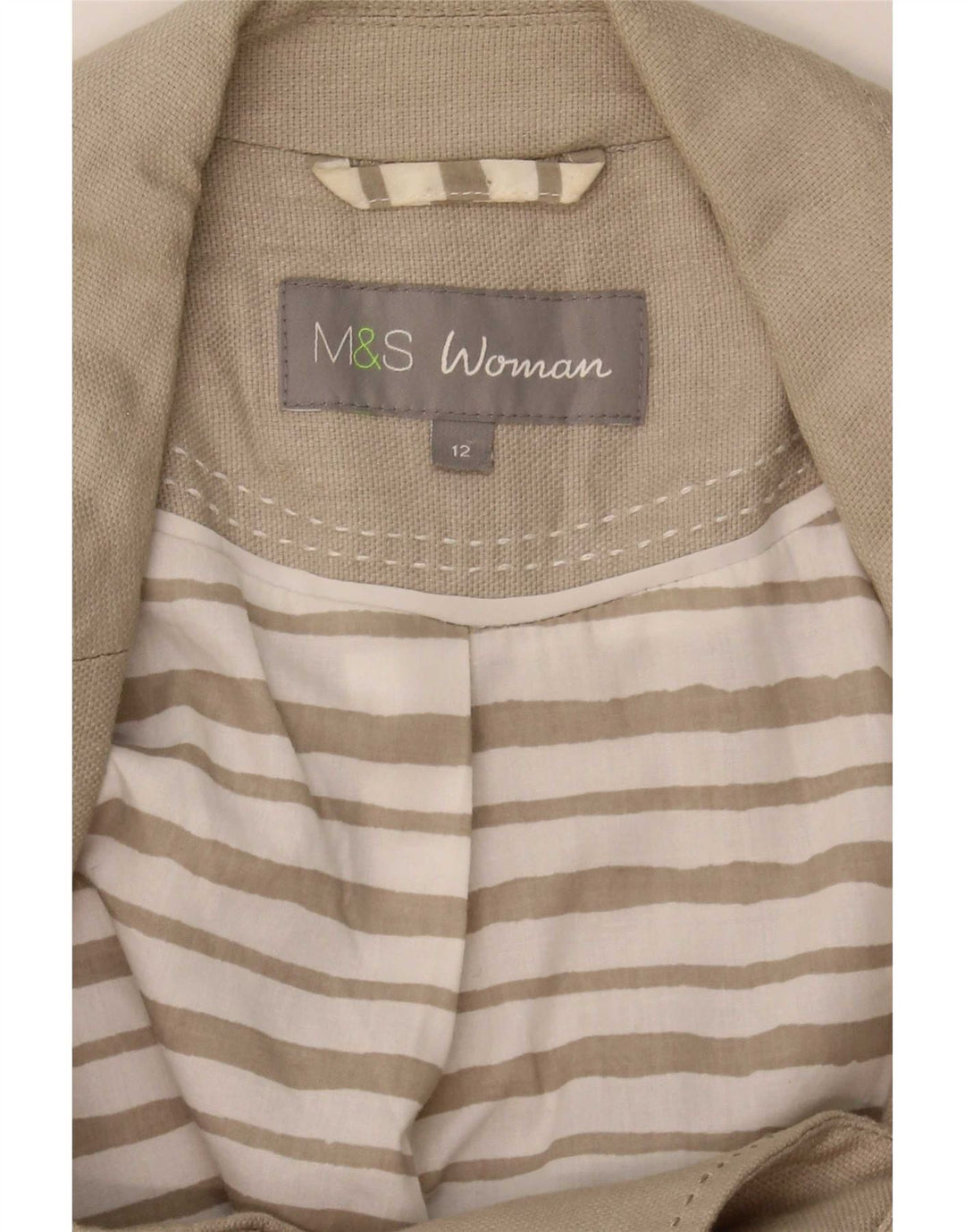 Marks & Spencer Dame 3-knaps blazerjakke UK 12 Medium Beige