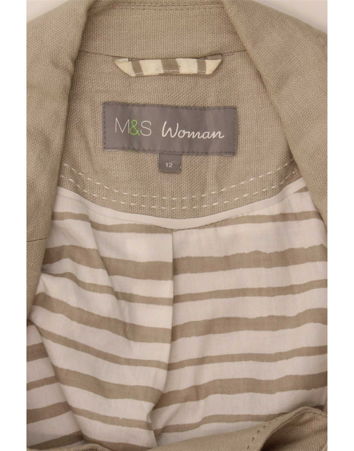 Marks & Spencer Dame 3-knaps blazerjakke UK 12 Medium Beige