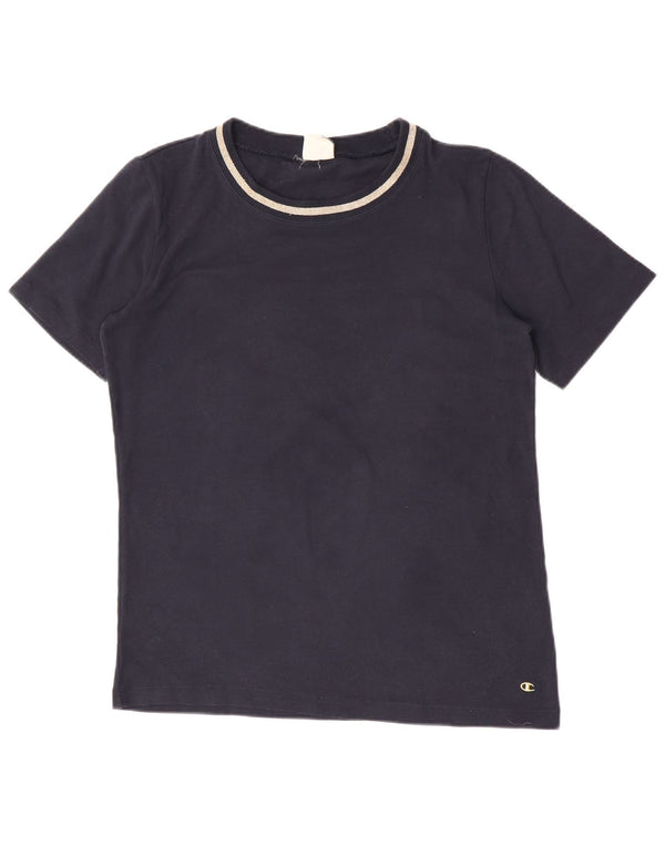 Champion Dame Easy Fit T-Shirt Top UK 20 2XL Marineblå Bomuld