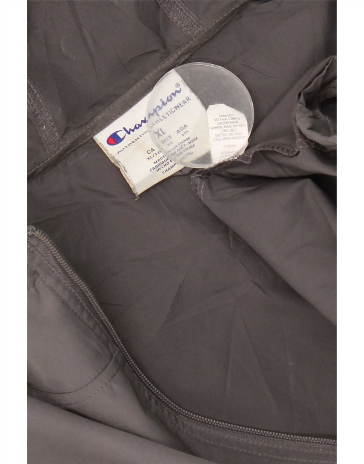 Champion Herre grafisk regnjakke med hætte UK 42 XL Grå polyester