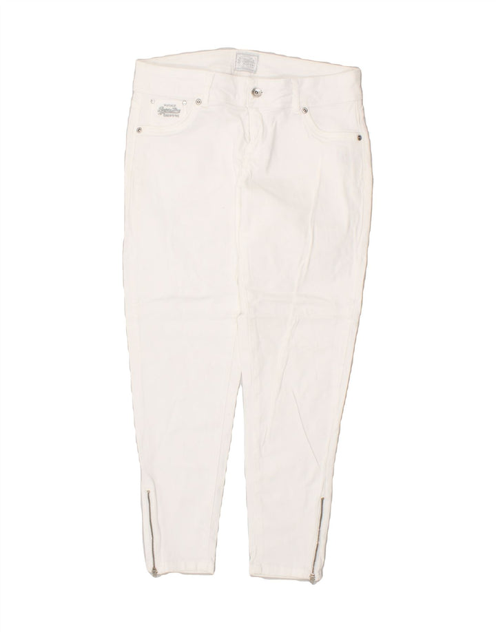 SUPERDRY Womens Slim Cropped Jeans W30 L26  White Cotton | Vintage Superdry | Thrift | Second-Hand Superdry | Used Clothing | Messina Hembry 