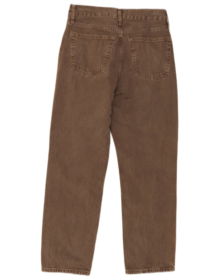 Zara Dame Jeans med høj talje EU 38 Small W28 L26 Brun Bomuld