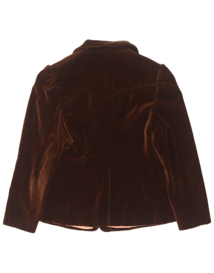 Vintage Dame Velvet Blazer Jacket UK 10 Small Brown