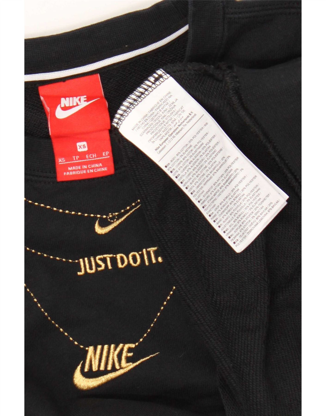 Nike grafisk sweatshirt til mænd XS Sort bomuld