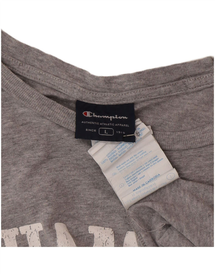 Champion Herre Rochester Grafisk T-Shirt Top Stor Grå Bomuld