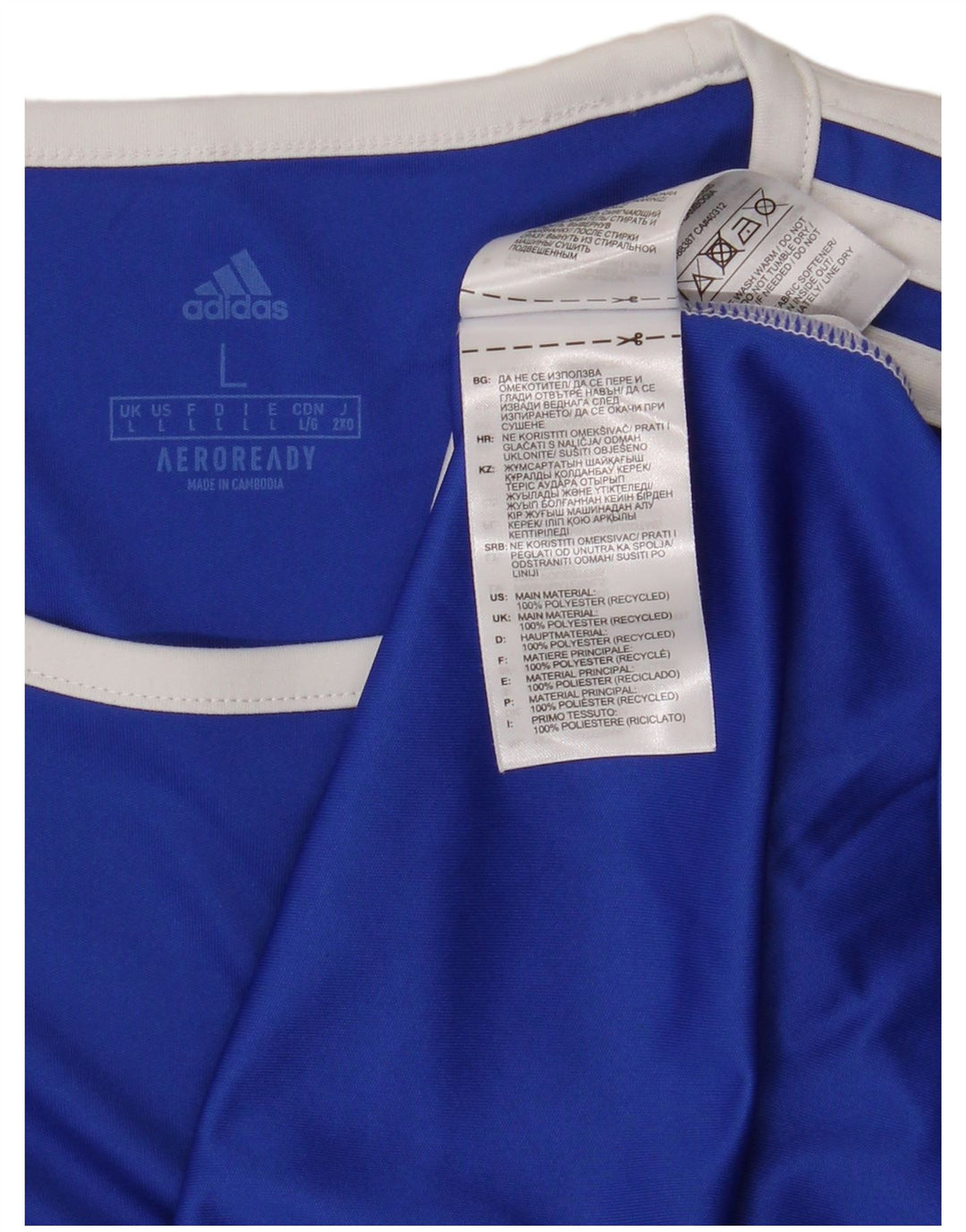 Adidas Herre Aeroready T-Shirt Top Stor Blå Colourblock Polyester
