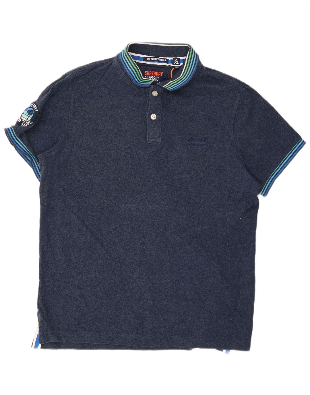 SUPERDRY Grafisk poloshirt til mænd 2XL marineblå