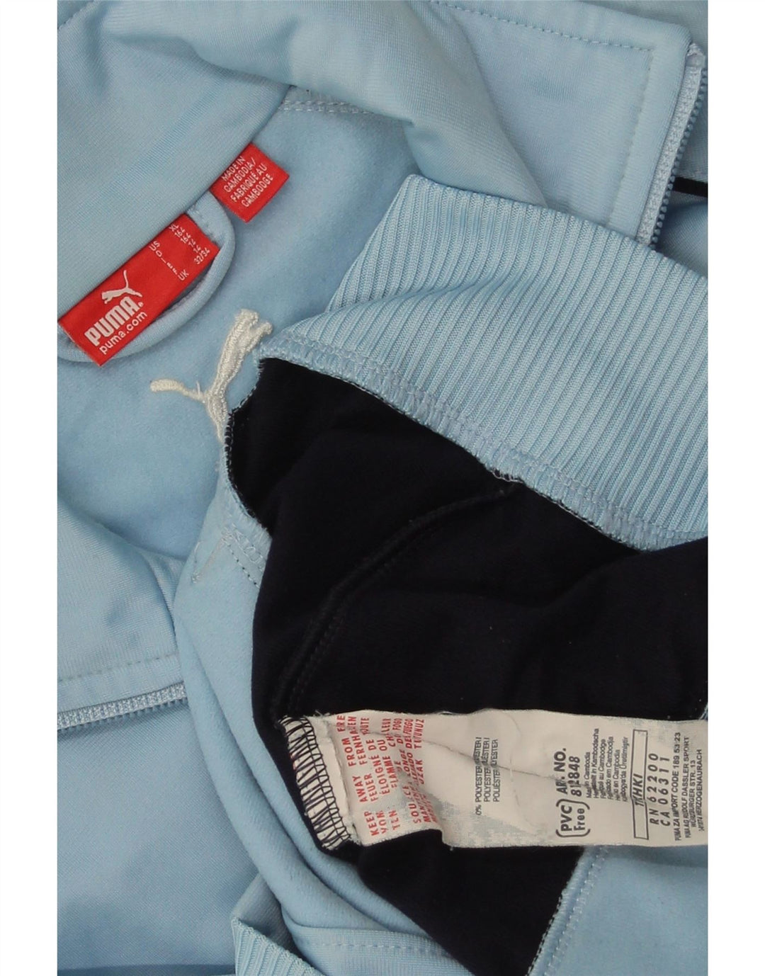 PUMA Træningsdragt topjakke til drenge 13-14 år Blå Colourblock Polyester