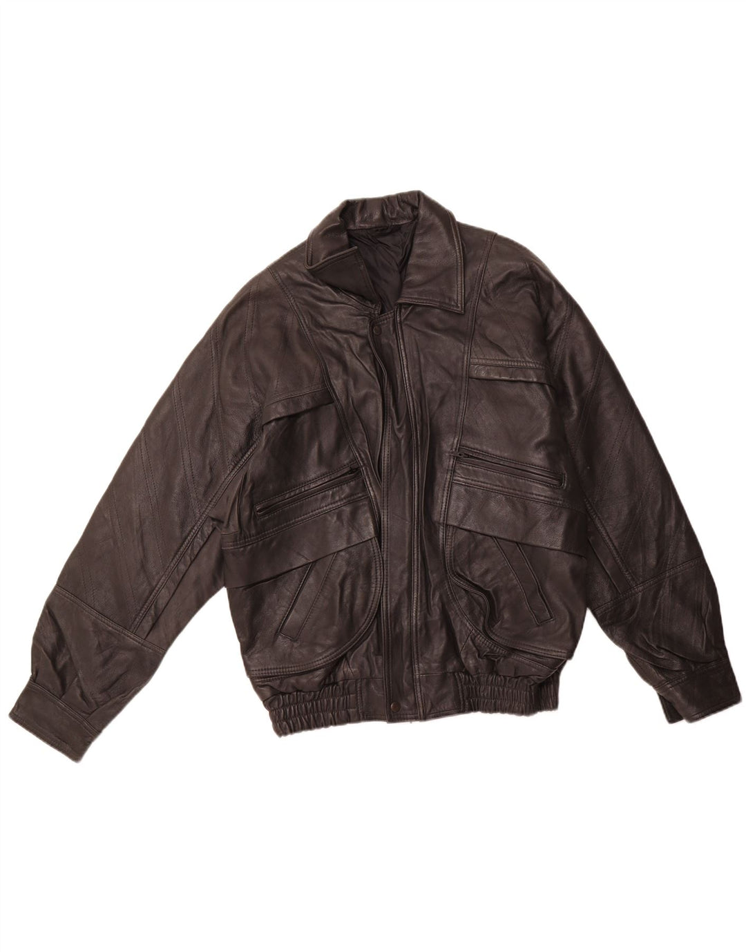 VINTAGE Læderjakke til mænd EU 46 Lille sort læder