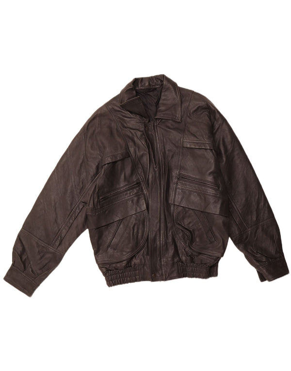 VINTAGE Læderjakke til mænd EU 46 Lille sort læder