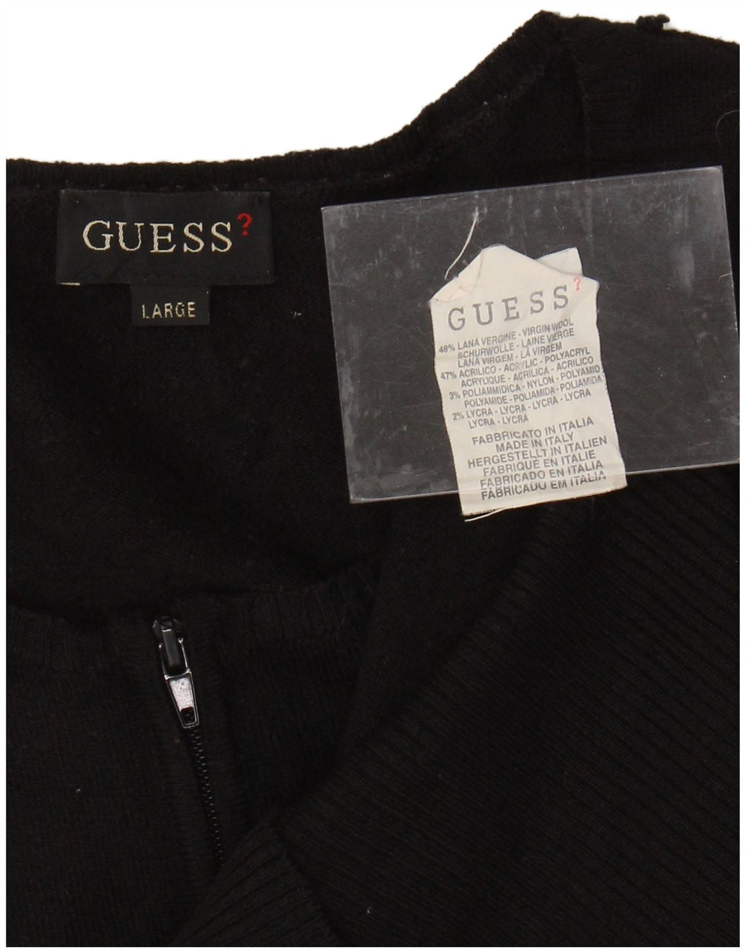 GUESS Womens Crop 3/4-ærmet cardigantrøje UK 14 Large Black