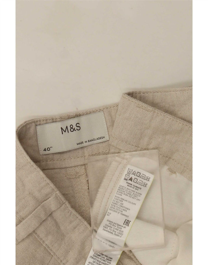 Marks & Spencer Chino Shorts til mænd W40 XL Beige hør