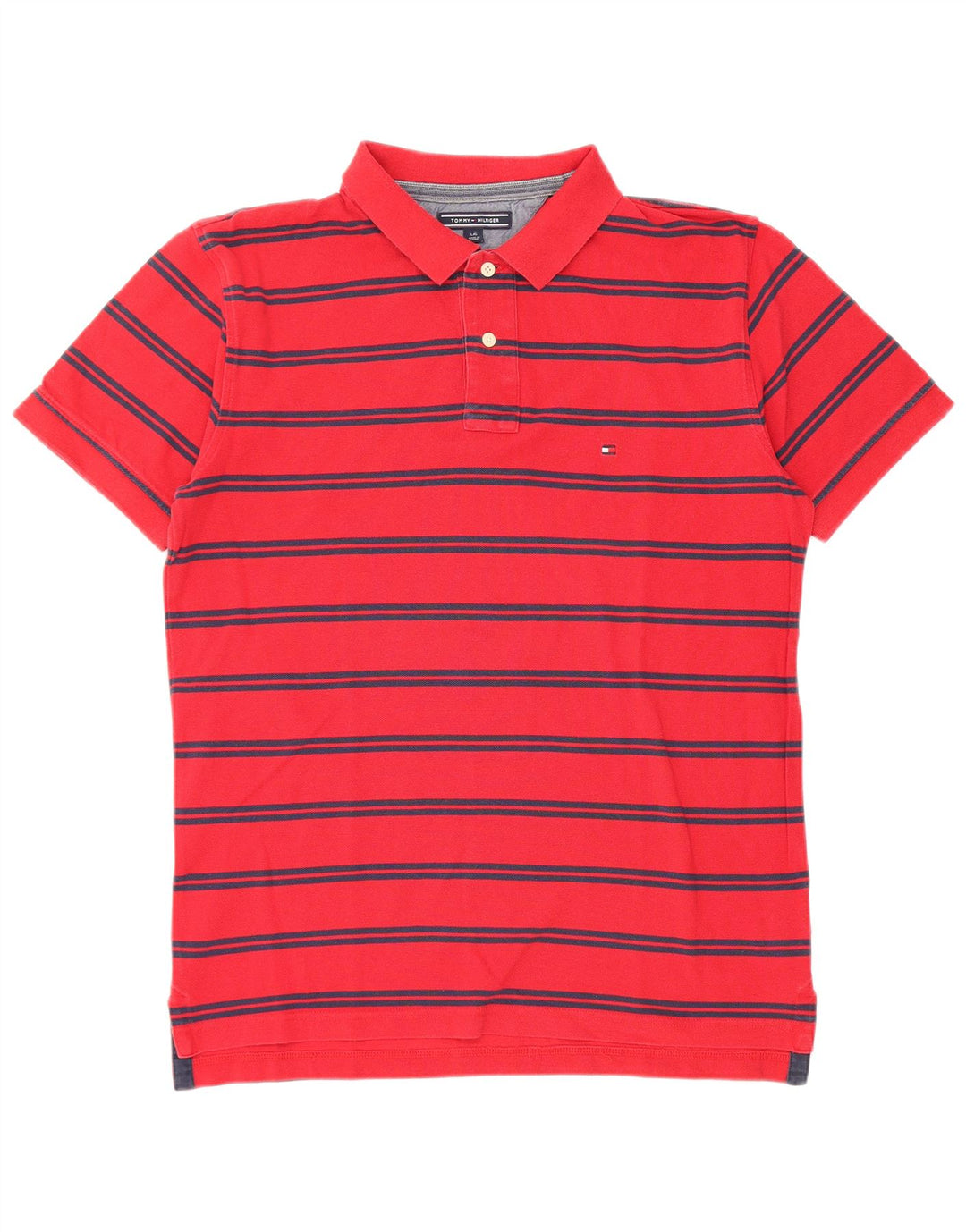 Tommy Hilfiger Herre poloshirt Stor rødstribet bomuld