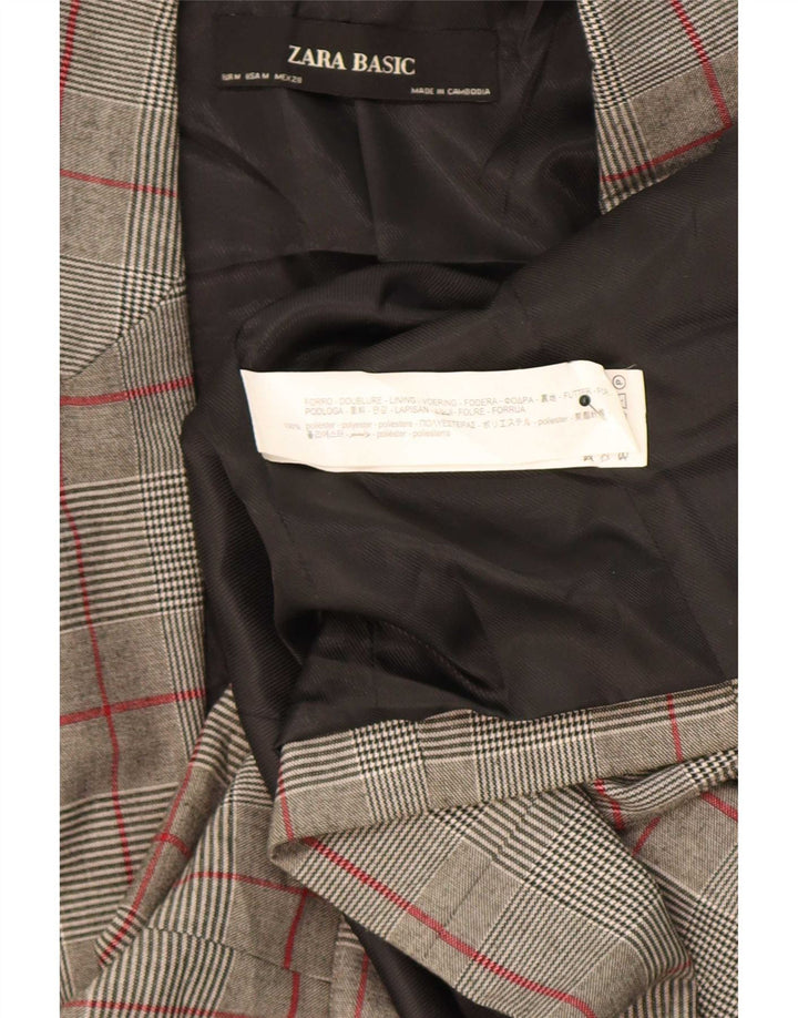 Zara Dame 1 Knap Blazer Jacket UK 12 Medium Grey Ternet polyester
