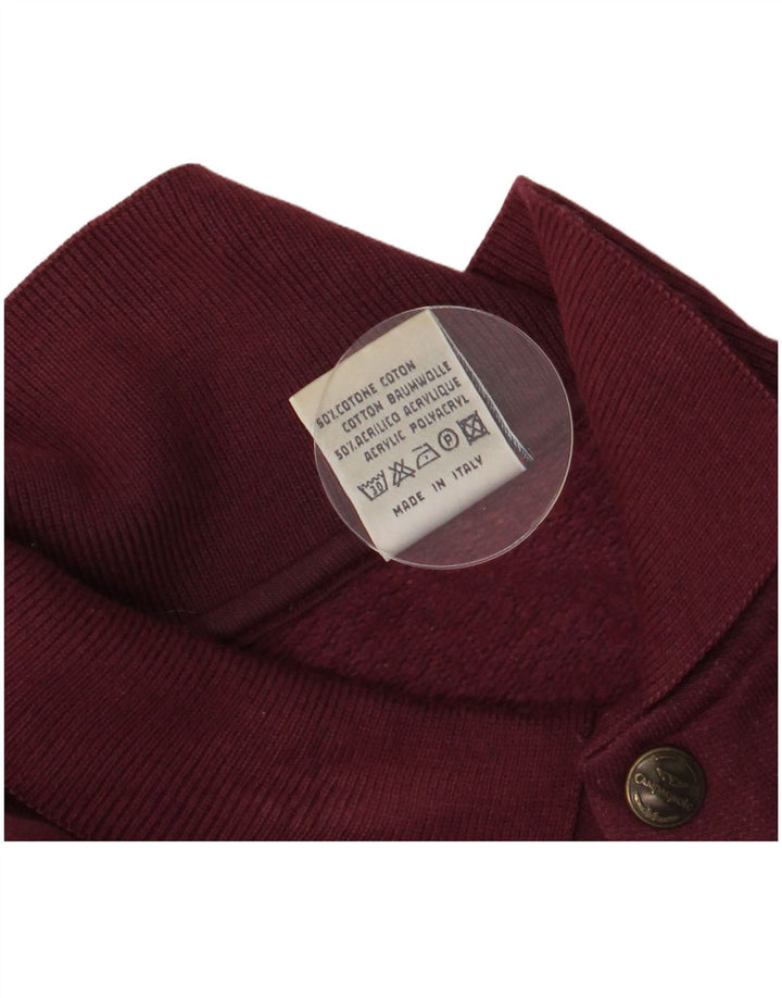 F.LLI Campagnolo Herre Grafisk Sweatshirt Jumper UK 40 Medium Burgundy