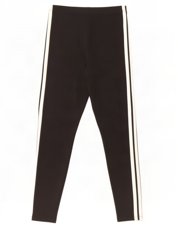 Adidas Womens Crop Leggings UK 12/14 Medium Black Bomuld