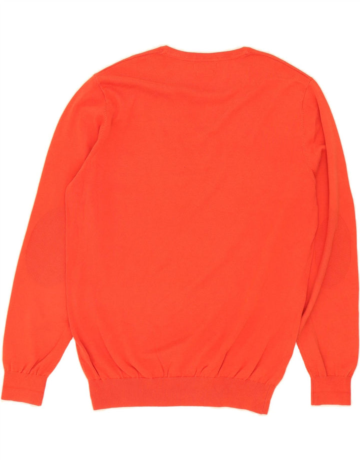 MASSIMO DUTTI Mens V-Neck Jumper Sweater XL Orange Vintage Massimo Dutti and Second-Hand Massimo Dutti from Messina Hembry 
